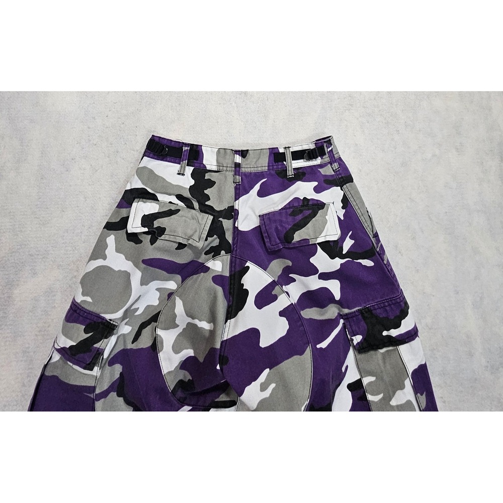 Rothco Cargo Pants Women Small 27 X 30 Purple Camo parachute Vtg Y2K 90s Baggie - Picture 8 of 12